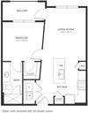 A1 2D Floor Plan One-Bedroom Floor Plan A1 | Axis Hamilton Apartments